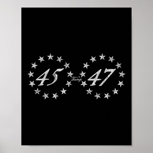 Póster Trump 45 47 Anillo De Estrellas (Frente)
