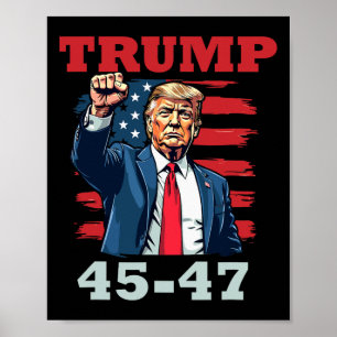 Póster Trump 45-47: Audaz diseño presidencial para Trump 