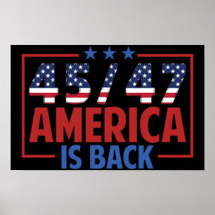 Póster Trump 45-47 Estados Unidos está de vuelta