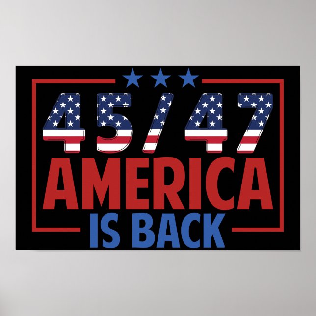 Póster Trump 45-47 Estados Unidos está de vuelta (Frente)