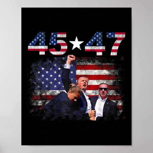Póster Trump 45 47 Fight Fight Inauguration Day 2012 (Frente)
