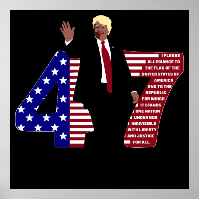 Póster Trump 47 promete lealtad a Estados Unidos (Frente)