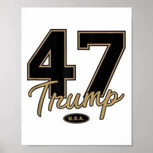 Póster Trump 47 Trump 2024 Republicano Conservador 47 Tru
