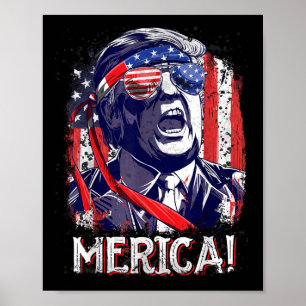 Póster Trump 4 De Julio Merica Hombres Mujeres Estadounid
