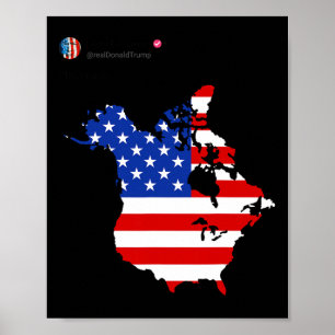 Póster Trump 51 Estado De Estados Unidos Canadá Bandera E