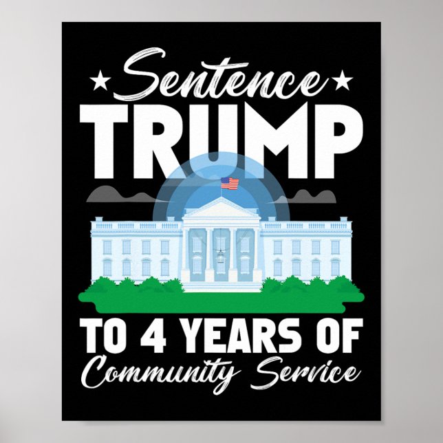 Póster Trump A 4 Años De Servicio Comunitario 3 (Frente)