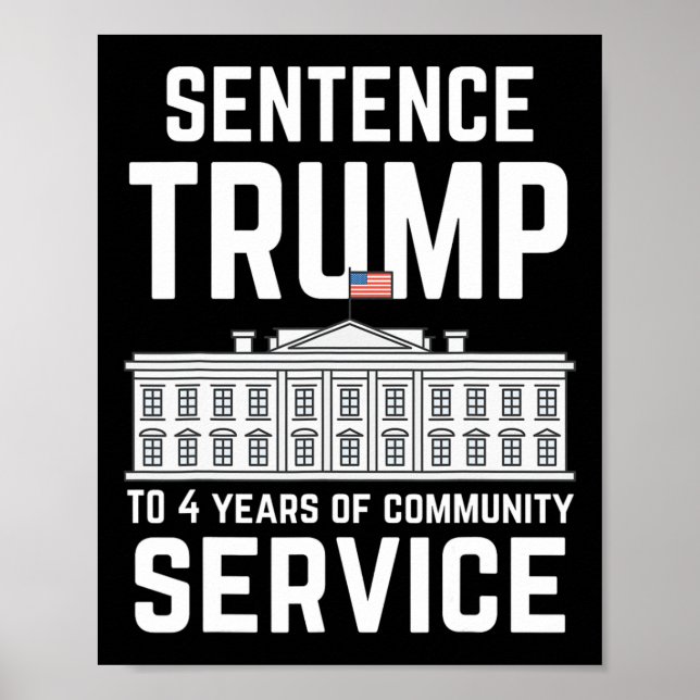 Póster Trump A 4 Años De Servicio Comunitario 5 (Frente)