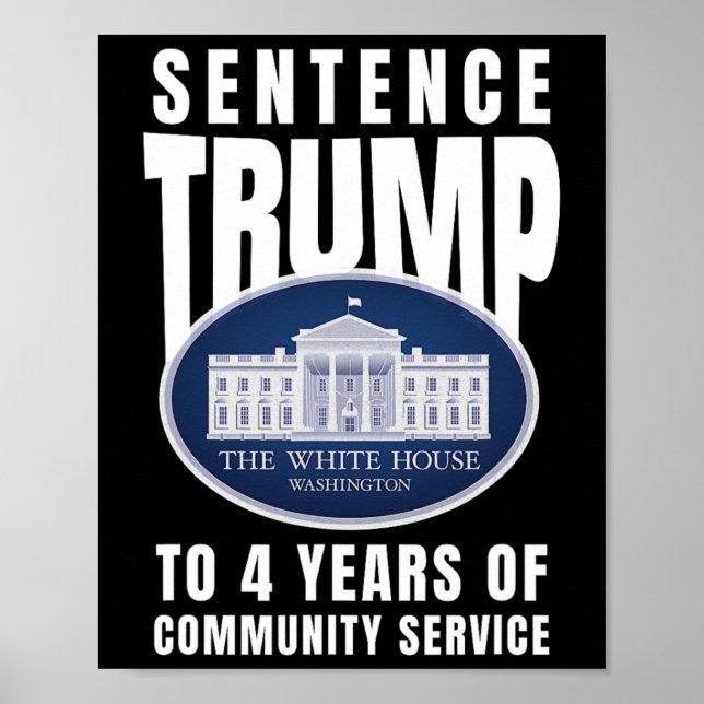 Póster Trump A 4 Años De Servicio Comunitario 9 (Frente)