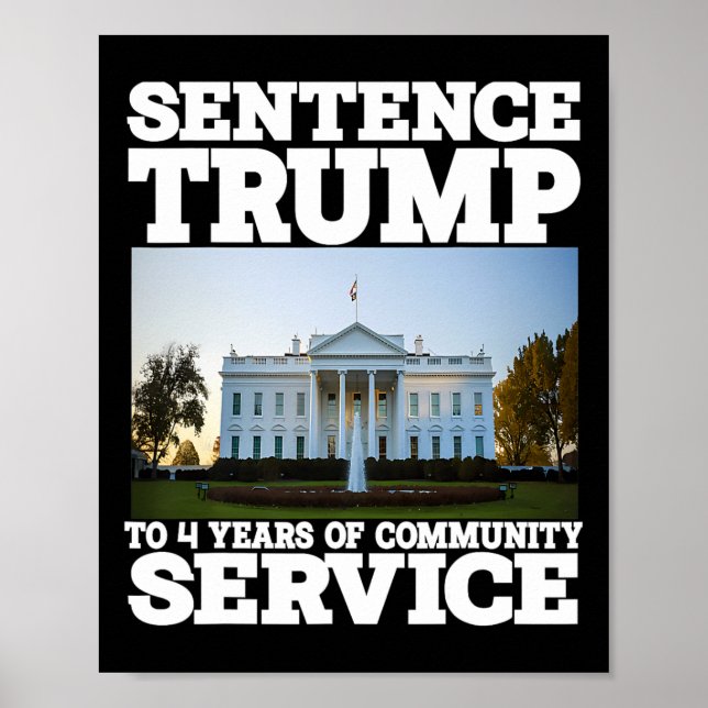 Póster Trump A Cuatro Años De Servicio Comunitario Casa B (Frente)