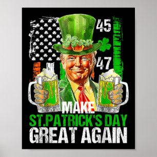 Póster Trump American Shamrock Make St Patrics Day