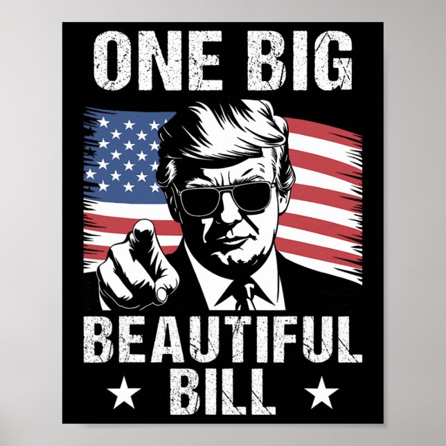 Póster Trump Americano Gran Proyecto de Ley Una Gran y He (Frente)