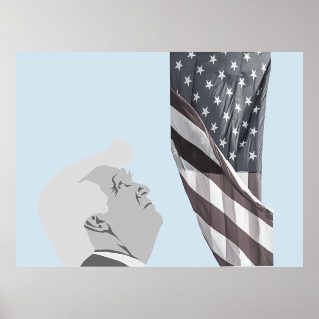 Póster Trump and the American Flag (Frente)