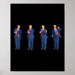Póster Trump Bailando A Estados Unidos 47 Y 4 De Julio