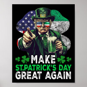 Póster Trump Beer Shamrock hace del Día de San Patricio u