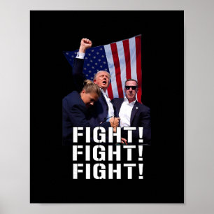 Póster Trump Bombeó el Puño Lucha Reza Por Trump América
