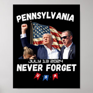 Póster Trump Butler Pennsylvania nunca se olvida