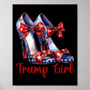 Póster Trump, Chica de alto talón, tacones de bandera est