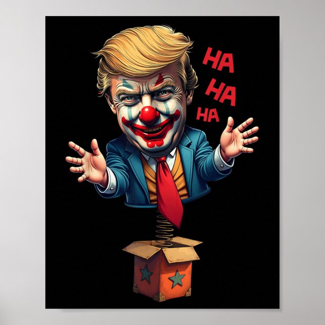 Póster Trump Circus payasó gracioso humor político (Frente)
