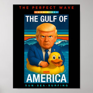 Póster Trump Colorido Y Gracioso En El Golfo De Estados U