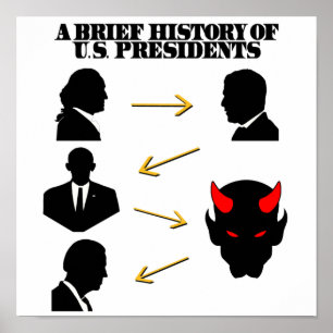 Póster Trump como diablo: Breve historia de los president