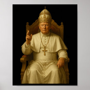 Póster Trump como Iglesia del Vaticano El Papa es gracios
