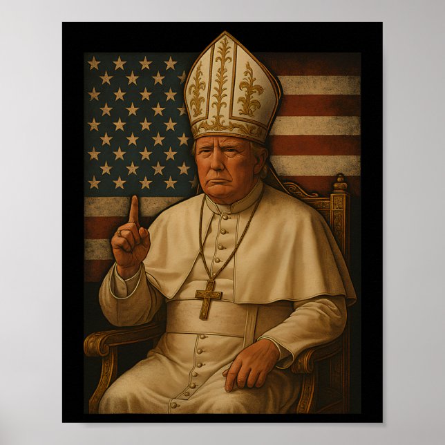 Póster Trump como Iglesia del Vaticano El Papa Republican (Frente)