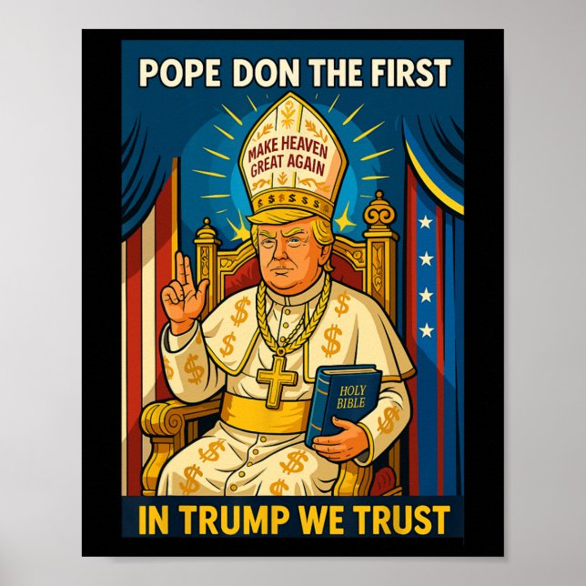 Póster Trump como Papa de la Iglesia del Vaticano - Meme  (Frente)