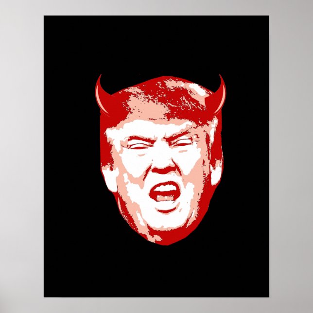 Póster Trump con la cabeza del diablo - Anti-Trump - (Frente)