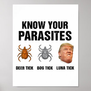 Póster Trump Conoce Tus Parásitos Garrapata de Ciervo Gar