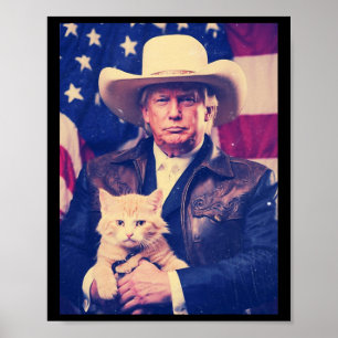 Póster Trump: Cowboy gracioso camisón Donald Trump 2024
