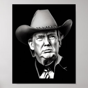 Póster Trump Cowboy Presidente occidental me extraña aún