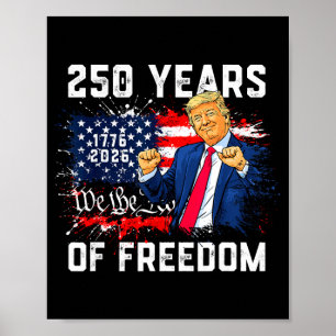 Póster Trump cumpleaños 250 de la bandera de américa 2026