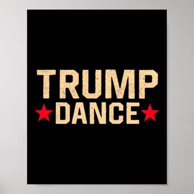 Póster Trump Dance 2024 Qr 4547 Gracioso código de baile  (Frente)