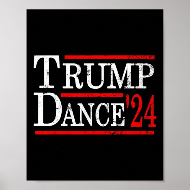 Póster Trump Dance 2024 Trump Vance Divertido Partido Rep (Frente)