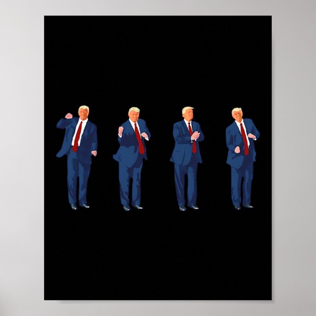 Póster Trump Dance gracioso a favor de Trump 2024 Votar a (Frente)