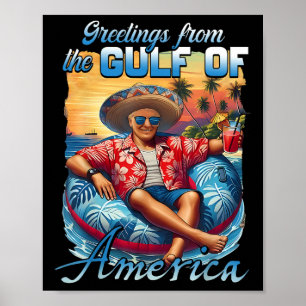 Póster Trump, Del Golfo De Ee.Uu., Saludo Desde El Patrio