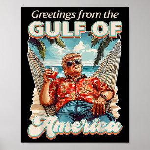 Póster Trump, Del Golfo De Ee.Uu., Saludo Desde El Patrio