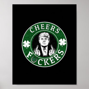 Póster Trump Día de San Patricio Aplaude Ers Trébol Patri