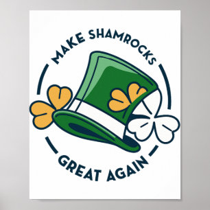 Póster Trump Día de San Patricio - Haz que los tréboles s