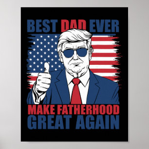 Póster Trump Día del Padre Mejor Papá Jamás Hacer Paterni