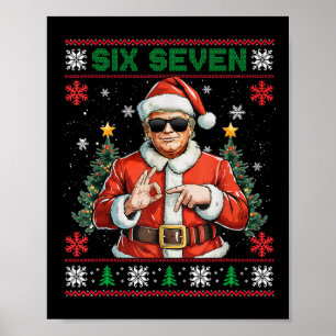 Póster Trump Dice 67 Meme Seis Siete Divertida Fea Navida