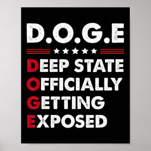Póster Trump Doge Estado Profundo Oficialmente siendo exp