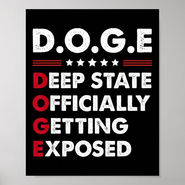 Póster Trump Doge Estado Profundo Oficialmente siendo exp (Frente)