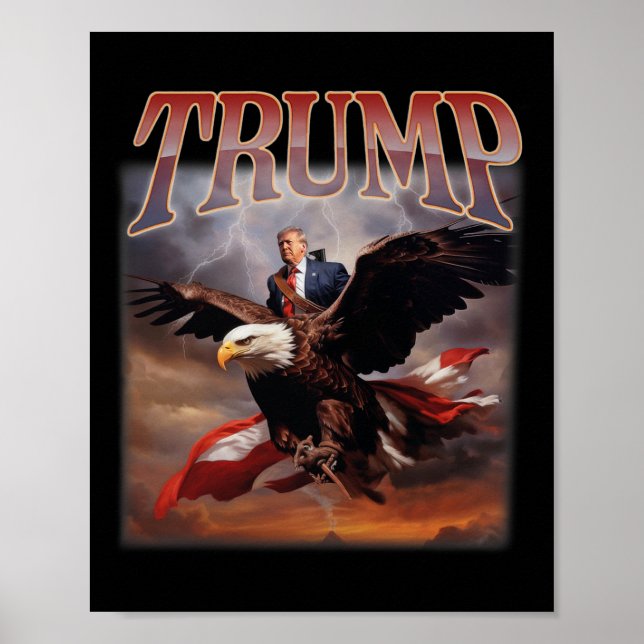 Póster Trump Eagle Eagle Eeuu President 2024 Recuperar Es (Frente)