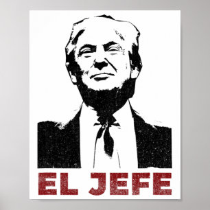 Póster Trump El Jefe Cinco De Mayo Hombres Vintage Mujere