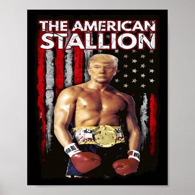 Póster Trump, el meme del boxeador en la carrera de rock  (Frente)