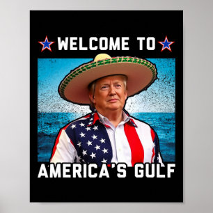 Póster Trump, el presidente de Estados Unidos en el Golfo