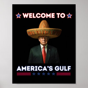 Póster Trump, el presidente de Estados Unidos en el Golfo