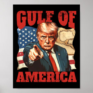 Póster Trump, el presidente de Estados Unidos en el Golfo