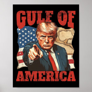 Póster Trump, el presidente de Estados Unidos en el Golfo
